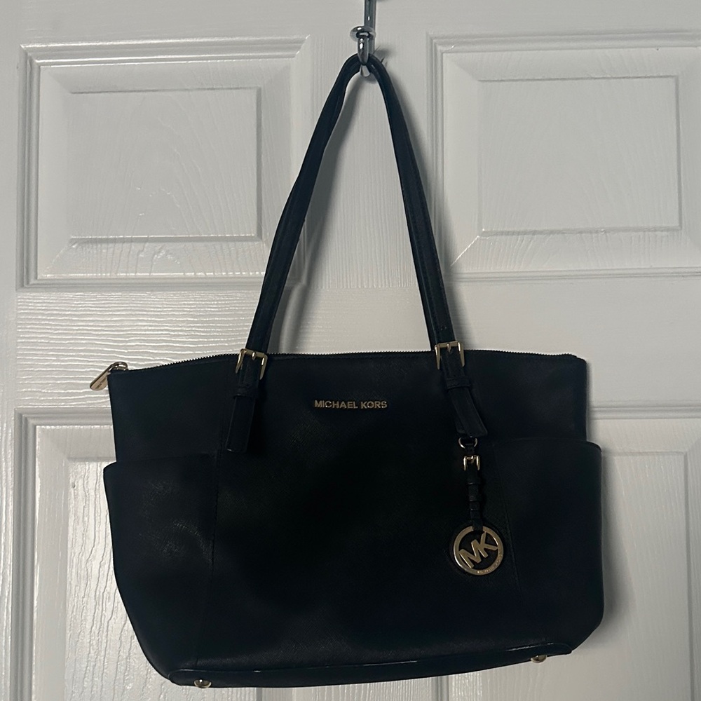 Michael Kors Elegant Black Tote with Gold Highlights